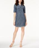 Trina Turk Rosetta Frayed Chambray Shirtdress