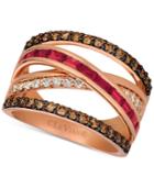 Le Vian Certified Ruby (3/4 Ct. T.w.) And Diamond (7/8 Ct. T.w.) Ring In 14k Rose Gold