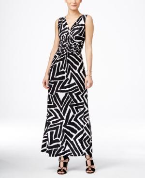Inc International Concepts Ruched Printed Maxi Dress, Only At Macy's