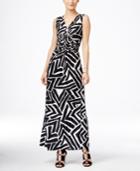 Inc International Concepts Ruched Printed Maxi Dress, Only At Macy's