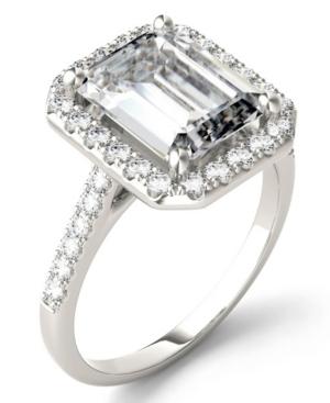 Moissanite Emerald Halo Ring (4 Ct. Tw.) In 14k White Gold