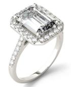 Moissanite Emerald Halo Ring (4 Ct. Tw.) In 14k White Gold