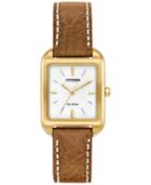 Citizen Women's Eco-drive Silhouette Brown Leather Strap Watch 23x32 Em0492-02a