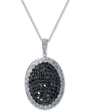 Effy Black And White Diamond Pendant Necklace (1-5/8 Ct. T.w.) In 14k White Gold