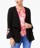 Thalia Sodi Embroidered Open-front Cardigan, Created For Macy's
