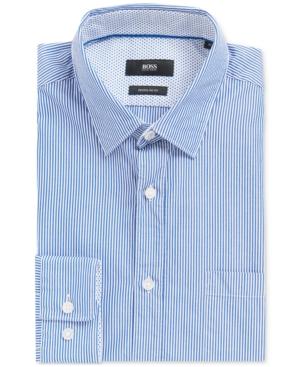 Boss Men's Regular/classic-fit Pinstripe Cotton Poplin Shirt
