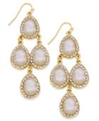 Inc International Concepts Gold-tone White Stone Teardrop Chandelier Earrings, Only At Macy's