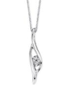 Sirena Diamond Accent Swirl Pendant Necklace In 14k White Gold