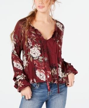 American Rag Juniors' Ruffled-sleeve Peasant Top, Created For Macy's
