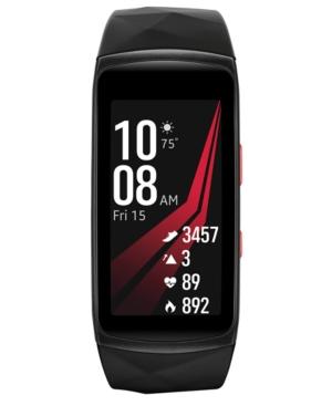 Samsung Unisex Gear Fit2 Pro Diamond Black & Red Rubber Smart Watch 25x51mm
