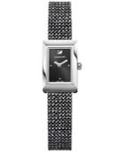 Swarovski Women's Swiss Memories Black Crystal Mesh Fabric Strap Watch 16x25mm B5209190