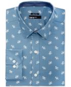 Bar Iii Men's Slim-fit Blue Vintage Floral Print Dress Shirt, Only At Macy's