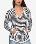Roxy Juniors' Slouchy Morning Stripe Cotton Hoodie Sweater