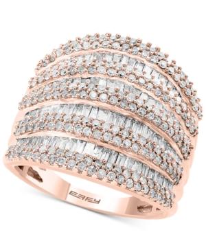 Effy Diamond Multi-row Statement Ring (1-3/4 Ct. T.w.) In 14k White, Yellow And Rose Gold