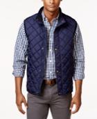 Club Room Men's Big And Tall Zip And Snap Quilted Vest, Only At Macy's