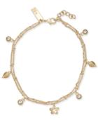 I.n.c. Gold-tone Crystal & Charm Double Strand Ankle Bracelet, Created For Macy's