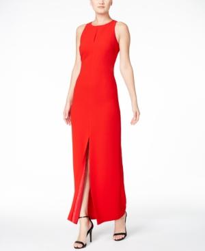 Calvin Klein Keyhole Crepe Gown