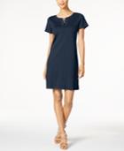 Karen Scott Lace-up Sheath Dress, Created For Macy's