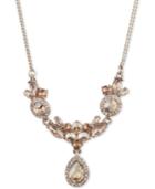 Givenchy Gold-tone Crystal Cluster Necklace, 16 + 3 Extender