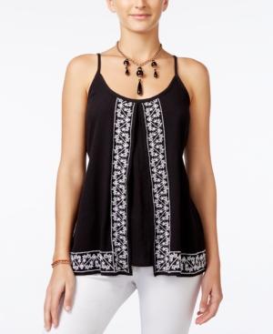 American Rag Embroidered Flyaway Tank Top, Only At Macy's