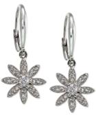 Giani Bernini Cubic Zirconia Pave Flower Drop Earrings In Sterling Silver, Only At Macy's