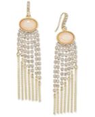 Inc International Concepts Gold-tone Neutral Stone And Crystal Fringe Earrings, Only At Macy's