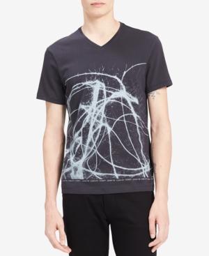 Calvin Klein Jeans Men's Splatter-print V-neck T-shirt