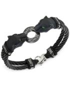 Effy Men's Tsavorite Panther Bracelet In Black Titanium (1/5 Ct. T.w.)
