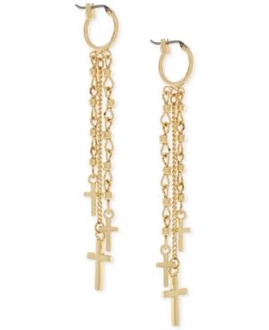 Bcbgeneration Gold-tone Cross Fringe Earrings