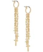 Bcbgeneration Gold-tone Cross Fringe Earrings