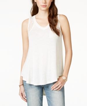 American Rag Lace-trim High-low Tank Top, Only At Macy's