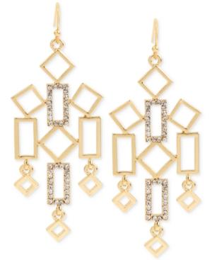 M. Haskell For Inc Gold-tone Geometrical Pave Chandelier Earrings, Only At Macy's