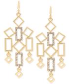 M. Haskell For Inc Gold-tone Geometrical Pave Chandelier Earrings, Only At Macy's