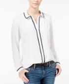 Tommy Hilfiger Contrast-trim Crepe Blouse