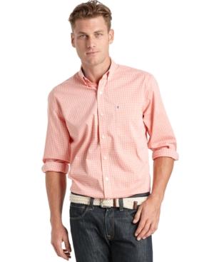Izod Big And Tall Gingham Long-sleeve Shirt