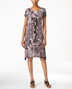 Style & Co. Printed Short-sleeve Dress, Only At Macy's
