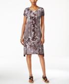 Style & Co. Printed Short-sleeve Dress, Only At Macy's