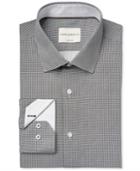 Con. Struct Men's Slim-fit Black And White Geometric-print Dress Shirt