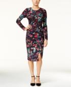 Thalia Sodi Printed Faux-wrap Dress, Only At Macy's