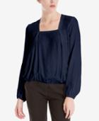 Max Studio London Square-neck Pleated Top, Created For Macy's