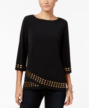Jm Collection Petite Embellished Crossover Top, Created For Macy's