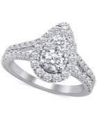 Diamond Teardrop Openwork Engagement Ring (1-3/4 Ct. T.w.) In 14k White Gold