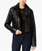 Guess Suki Faux-fur-trim Faux-leather Jacket