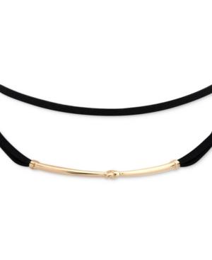 Anne Klein Hardware And Velvet Choker Necklace