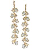 Jewel Badgley Mischka Crystal Leaf Linear Drop Earrings