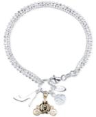 Disney Cinderella Charm And Cubic Zirconia Bracelet In Sterling Silver And 14k Gold-plated Sterling Silver