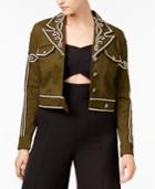 Xoxo Juniors' Embroidered Cropped Jacket
