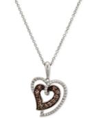 Le Vian Chocolatier Diamond Heart Pendant Necklace (1/5 Ct. T.w.) In 14k White Gold
