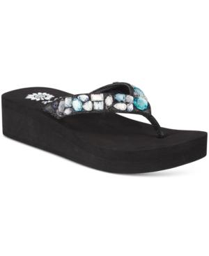 Yellow Box Zalora Rhinestone Wedge Flip-flops Women's Shoes