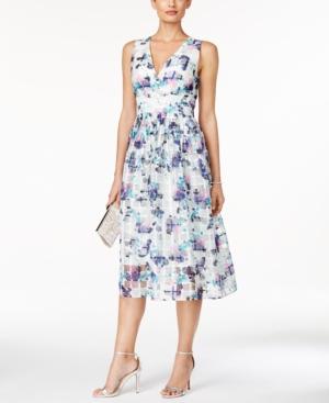 Ivanka Trump Printed Fit & Flare Midi Dress